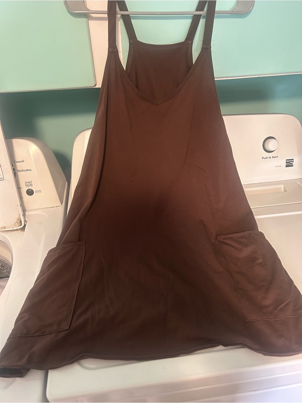Casual Brown Sleeveless Jumpsuit with Front Pockets
